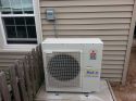 Mini split outdoor unit backyard in New Jersey