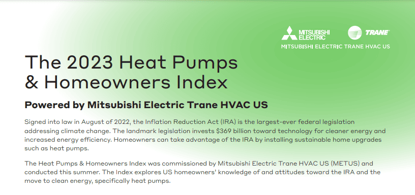 Maximizing Home Energy Efficiency with Heat Pumps: Insights from the 2023 Heat Pumps & Homeowners Index